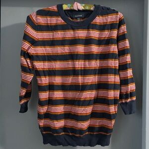 Modcloth Blue Striped Crew Neck Sweater